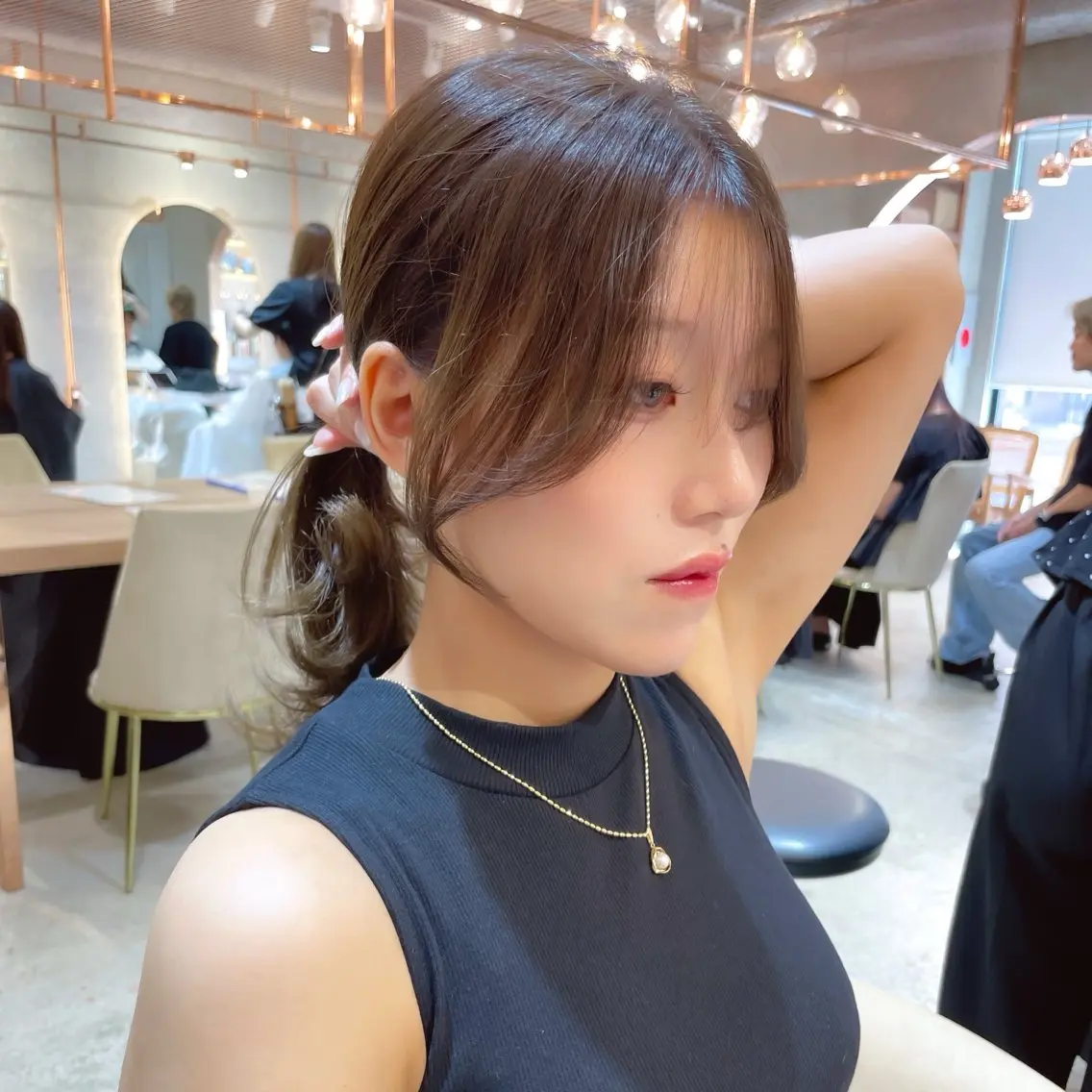 ミディアム カラー カット ヘアカラー 縮毛矯正 トリートメント レイヤー/韓国ヘア 縮毛矯正🫧鈴木颯のヘアスタイル