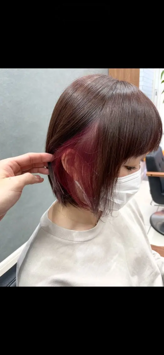 ミディアム インナーカラー/ ブリーチ/ことねのヘアスタイル