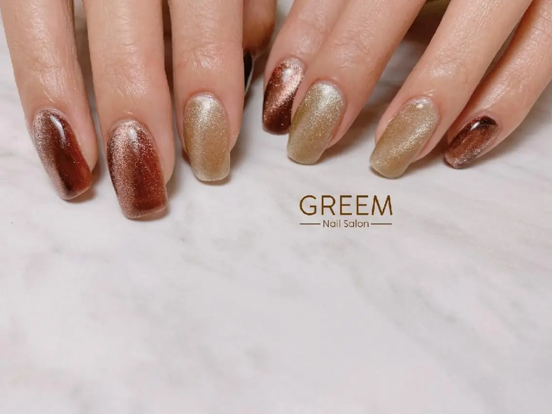 ネイル ジェルネイル マグネットネイル 冬ネイル GREEM グリームのネイルデザイン