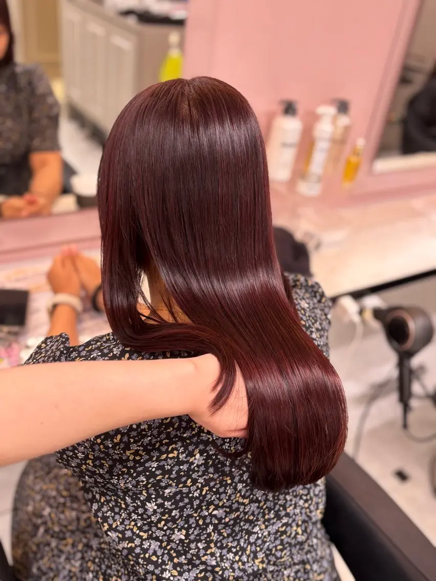ロング ヘアカラー トリートメント ヘッドスパ ヘアセット ♥️韓国風透明感 暖色misa♥️のヘアスタイル
