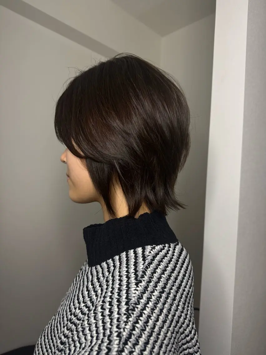 ショート カラー 大人な抜け感レイヤー remi🖤のヘアスタイル