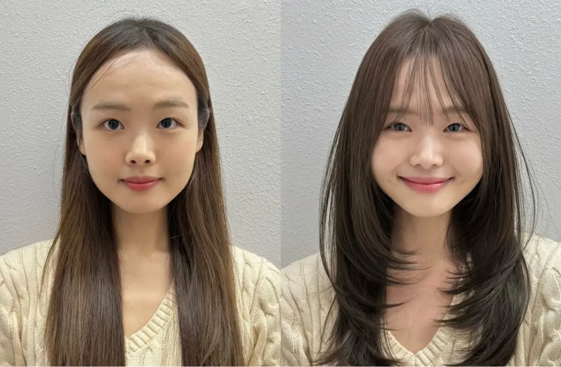 ロング カラー ブリーチ ケアカラー ブリーチなしカラー 髪質改善 韓国風ヘア カット ヘアカラー トリートメント ヘアセット 韓国風レイヤーカラー ライムのヘアスタイル