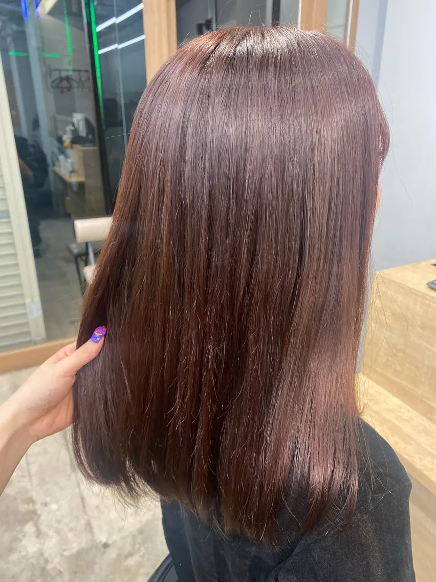 セミロング カラー ブラウンカラー レッドカラー レッドブラウン 🐾Libero🐾 柏　KONOMIのヘアスタイル