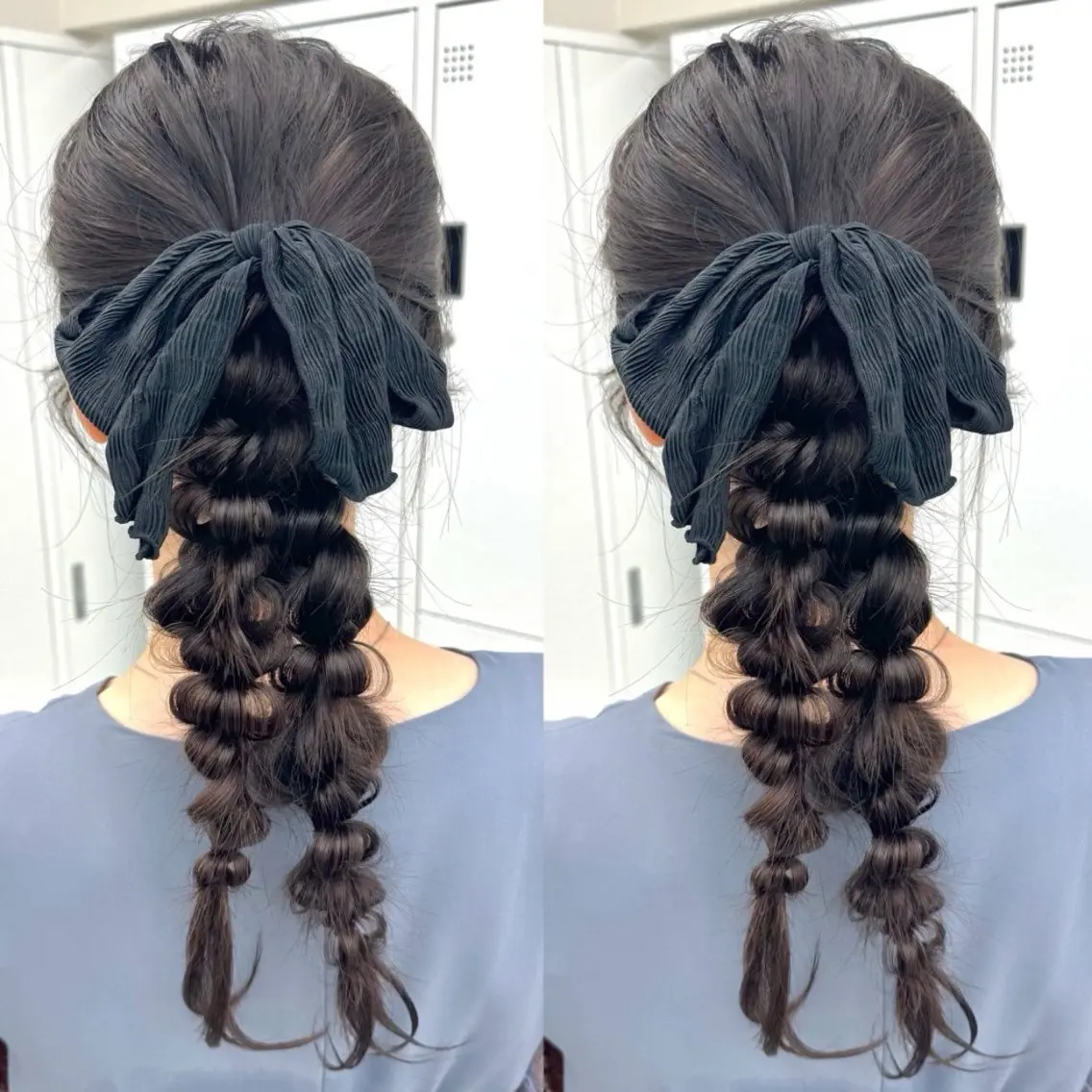 ロング ヘアアレンジ ヘアセット ヘアメ🎀ハイトーン 🩵エクステ🪄しほのヘアスタイル
