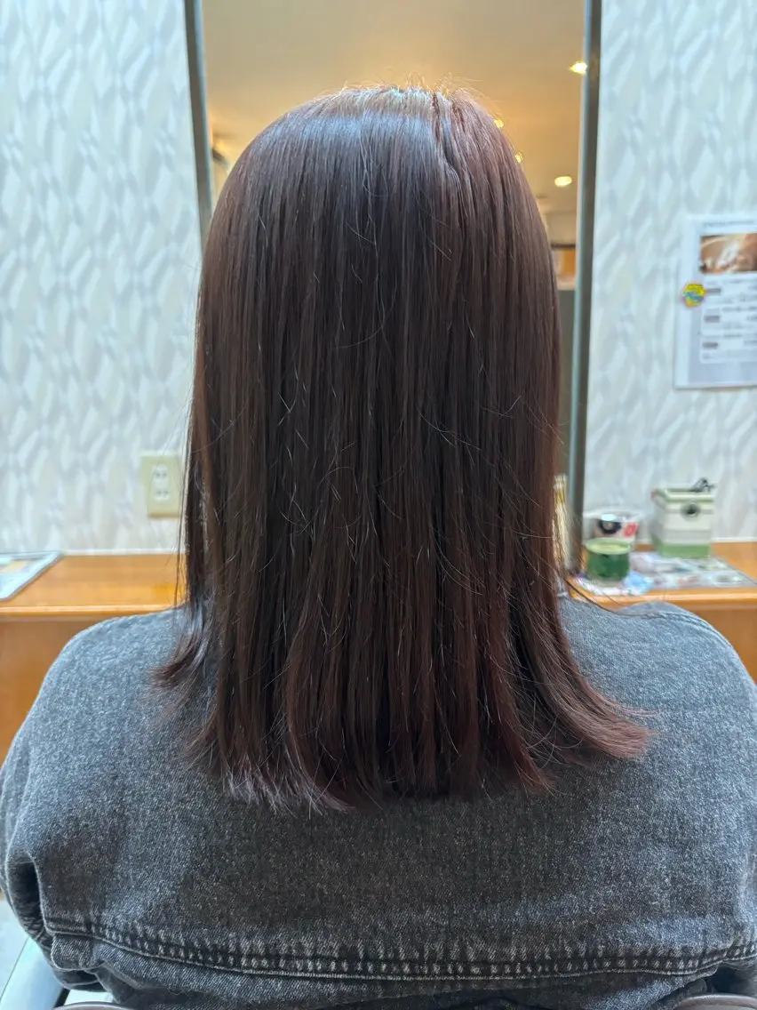 ミディアム カラー カット パーマ 亀山 来未のヘアスタイル