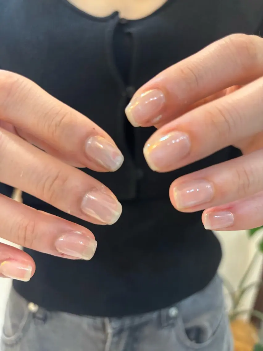 ネイル オーロラネイル キラキラネイル ハンドネイル THREE nail 長谷川のネイルデザイン