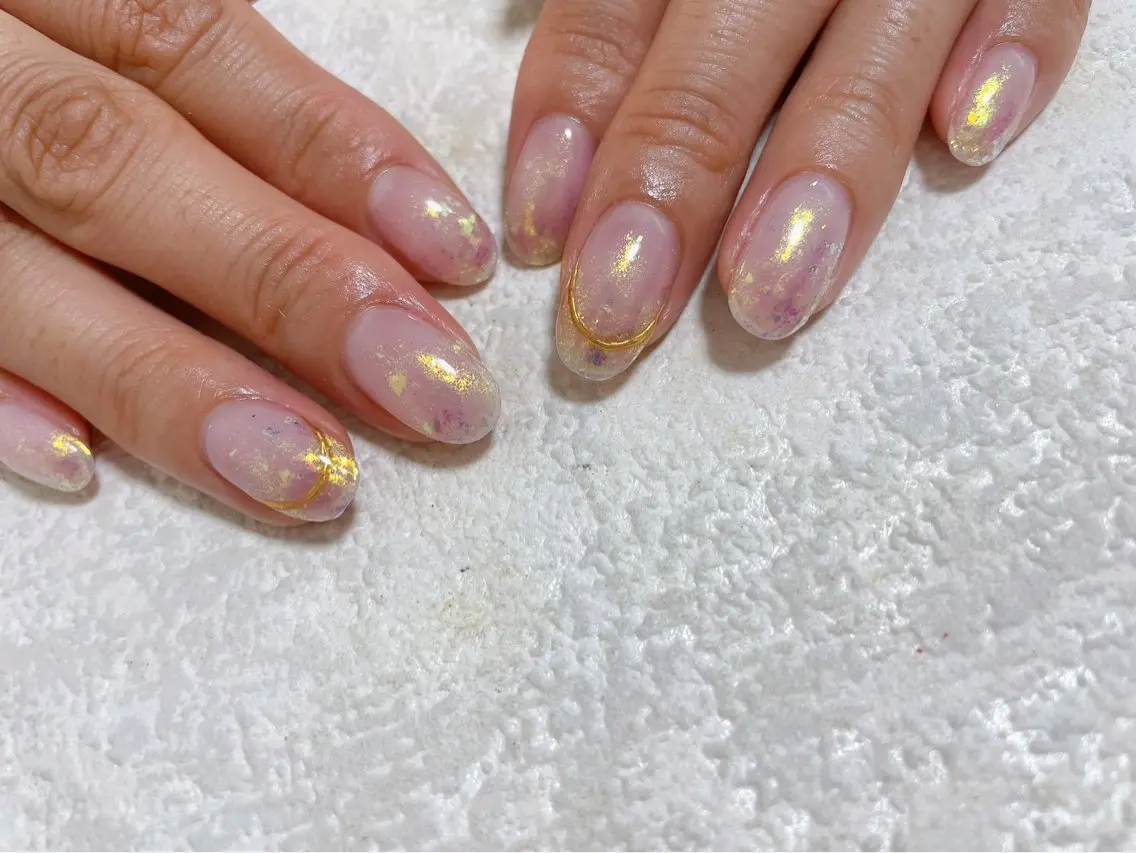 ネイル オーロラネイル フットネイル ジェルネイル キラキラネイル メンズネイル kiki nail たまプラーザのネイルデザイン
