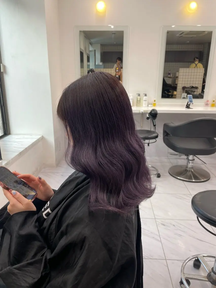 セミロング カラー ヘアアレンジ ヘアカラー トリートメント ヘアセット 💗横浜美容室 💗HARUNAのヘアスタイル