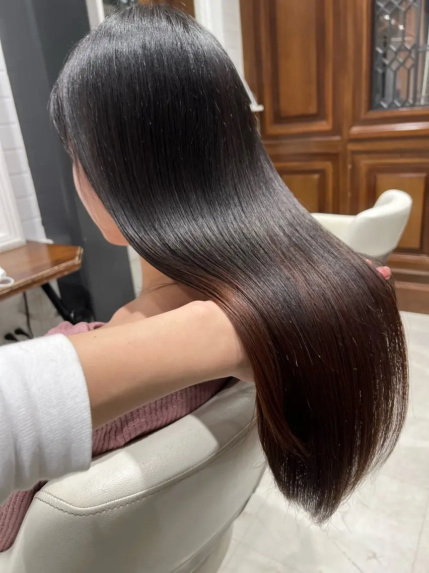 ロング カット 縮毛矯正 ハラユウタ 千歳船橋駅のヘアスタイル