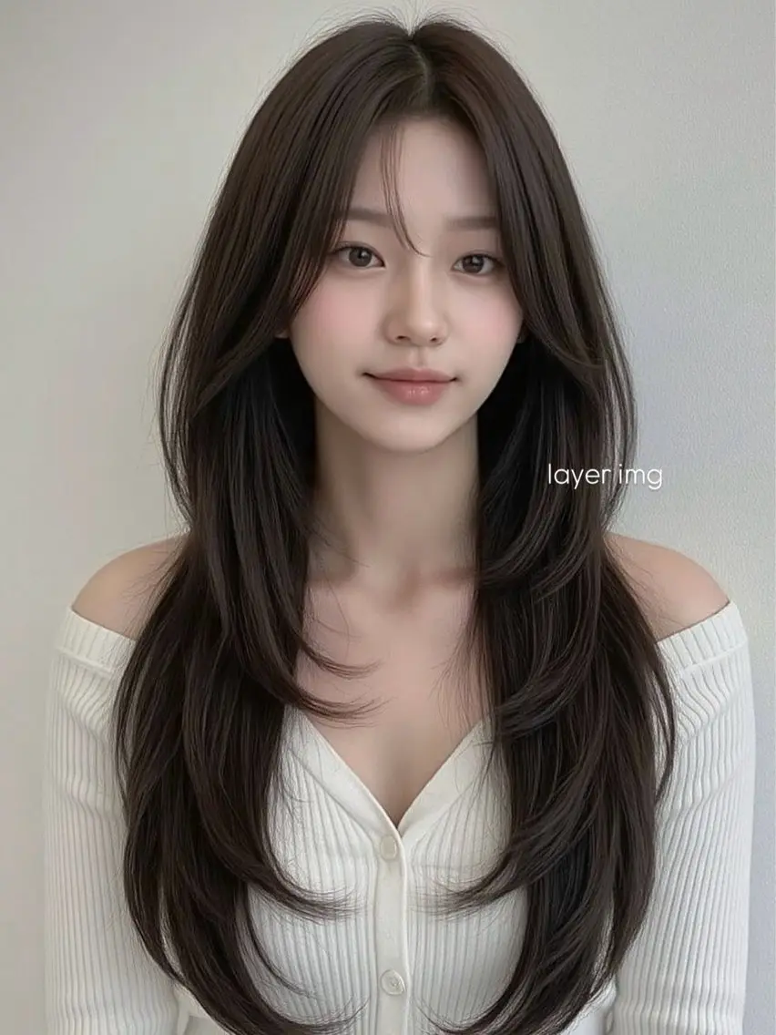 ロング カラー ヘアアレンジ 透け感ベージュ🤎 韓国ヘアtakutoのヘアスタイル