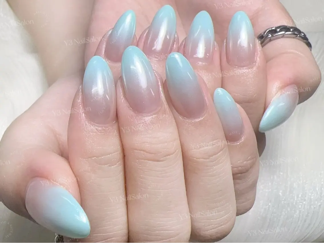 ネイル ハート 韓国ネイル ミラーネイル リボン シンプルネイル ハンドネイル Y3 NailSalonのネイルデザイン