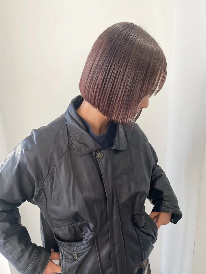 ショート カラー ベージュカラー ダブルカラー ミルクティーベージュ ボブ HIBIKI/原宿 ハッシュカット🪄のヘアスタイル