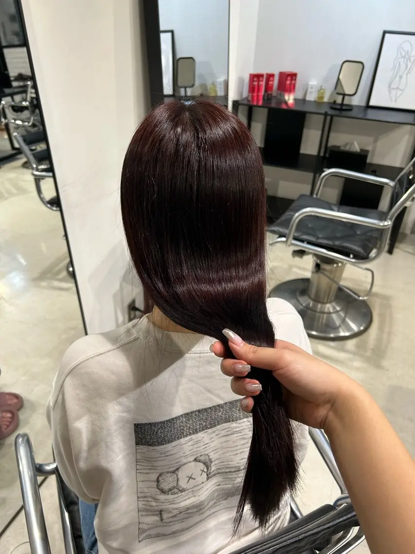 ロング カラー ヘアアレンジ ヘアカラー トリートメント ボブ艶モテカラー🫧 カリンのヘアスタイル
