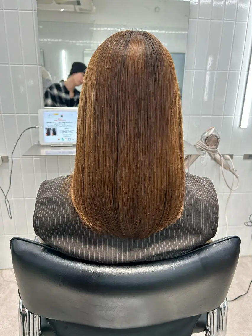 ミディアム パーマ 縮毛矯正 🫧巻ける縮毛矯正 🫧髪質改善リク🫧のヘアスタイル
