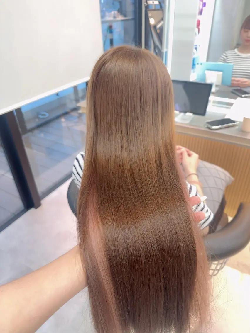 ロング カラー 髪質改善 縮毛矯正 【博多髪質改善】 吉村　清志のヘアスタイル