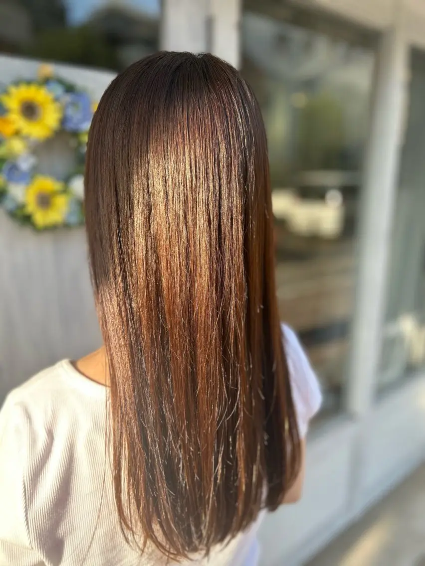 セミロング カット 縮毛矯正 トリートメント 縮毛矯正/レイヤー/ 牧口瑠夏のヘアスタイル