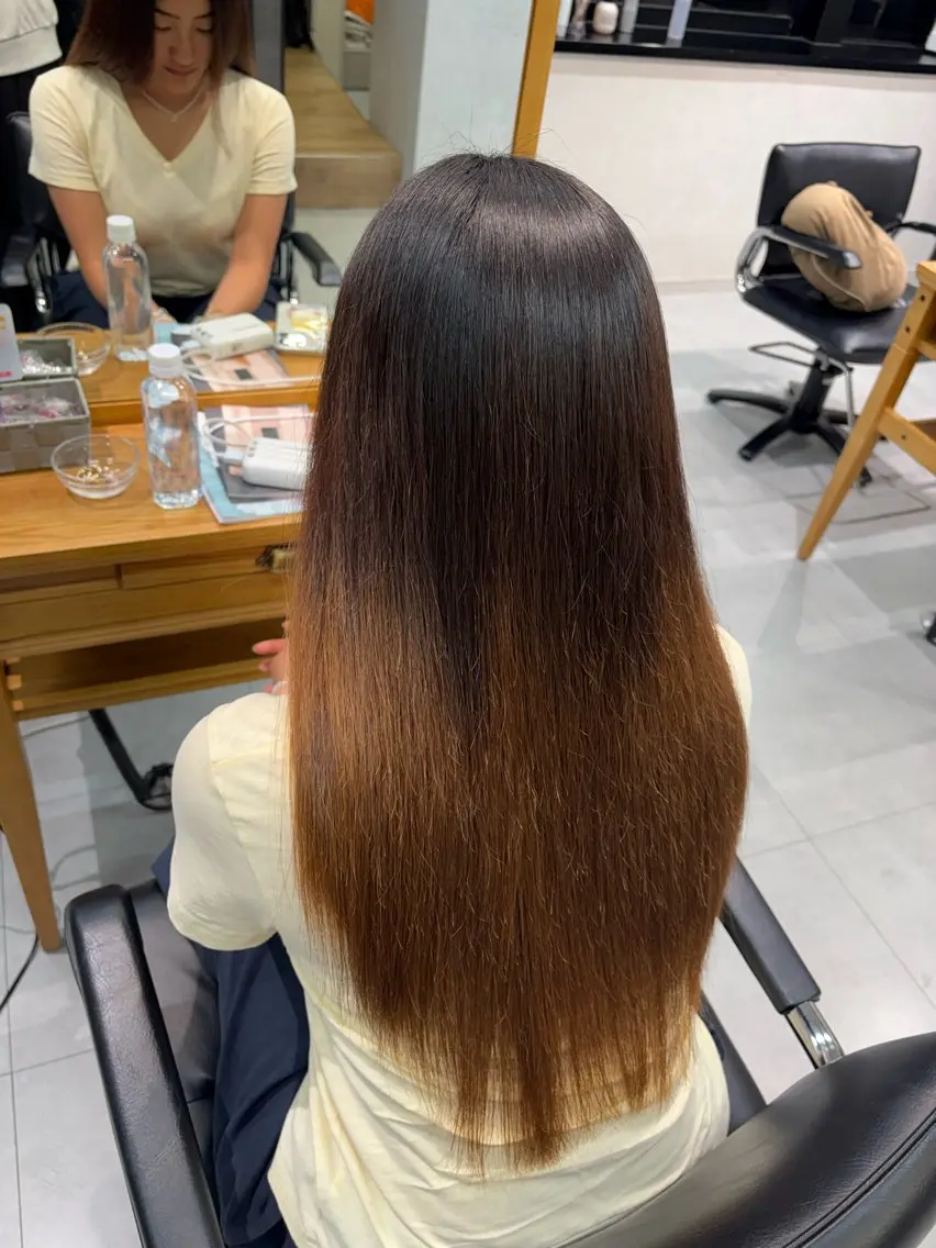 ロング 縮毛矯正 カラーモデル募集 ✨🤍モモハ🤍✨のヘアスタイル