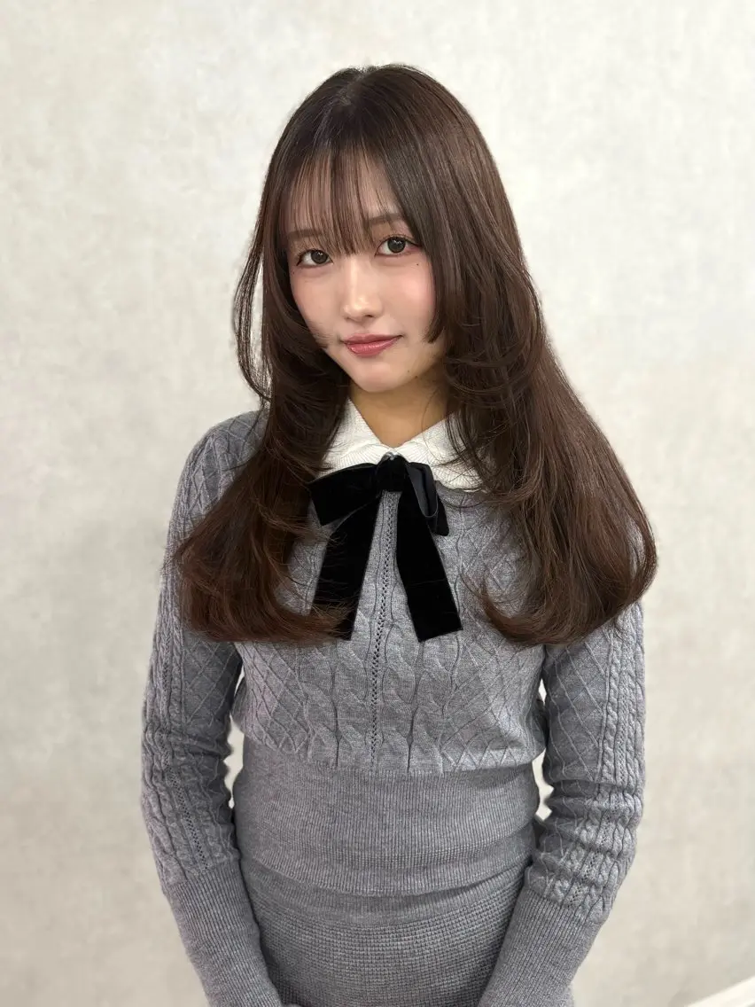 ロング カラー レイヤーカット カット ヘアカラー 盛れる顔まわり✨🎀 レイヤー別所好葉のヘアスタイル