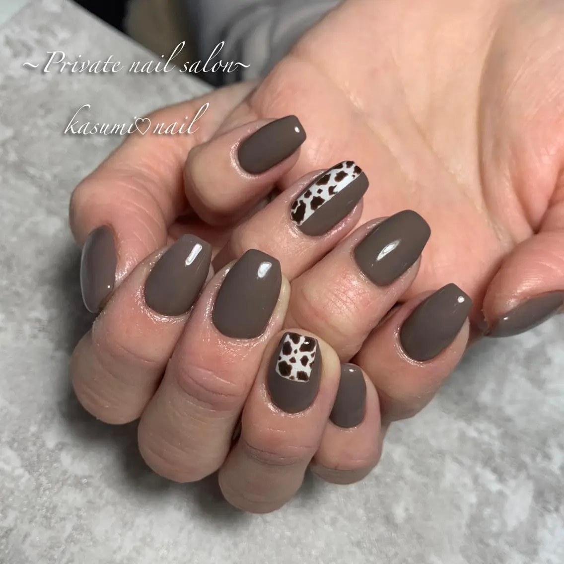 ネイル アニマル柄 ミラーネイル ニュアンスネイル KASUMI♡ Nailのネイルデザイン