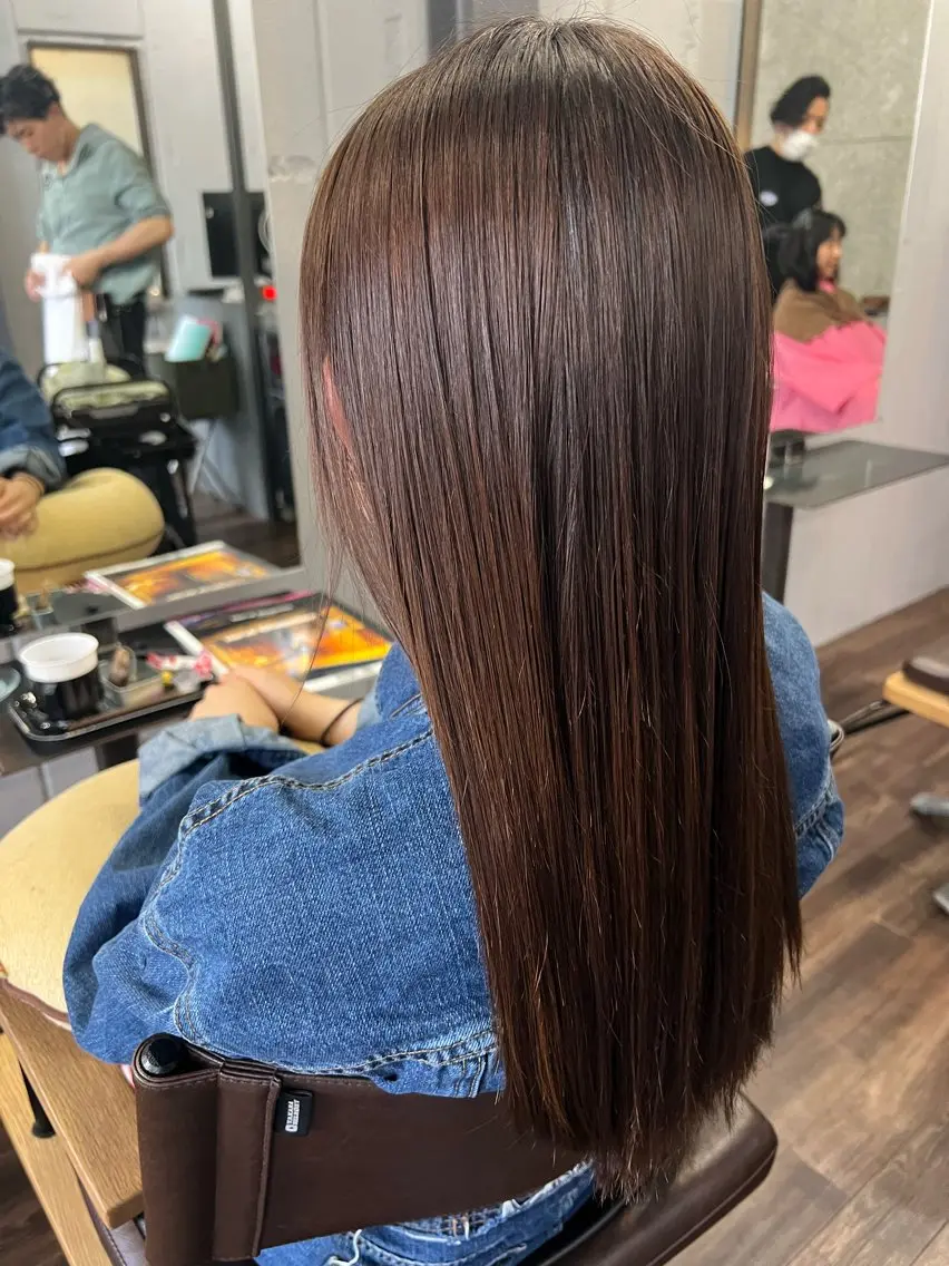 ロング ハイライト 縮毛矯正 トリートメント terra🌈大久保 睦美のヘアスタイル