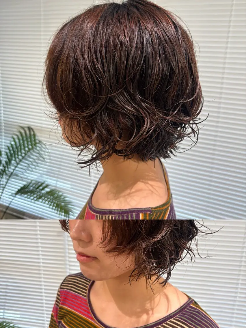 ミディアム パーマ カット パーマ カザマ🧤/パーマ /デジタルパーマのヘアスタイル