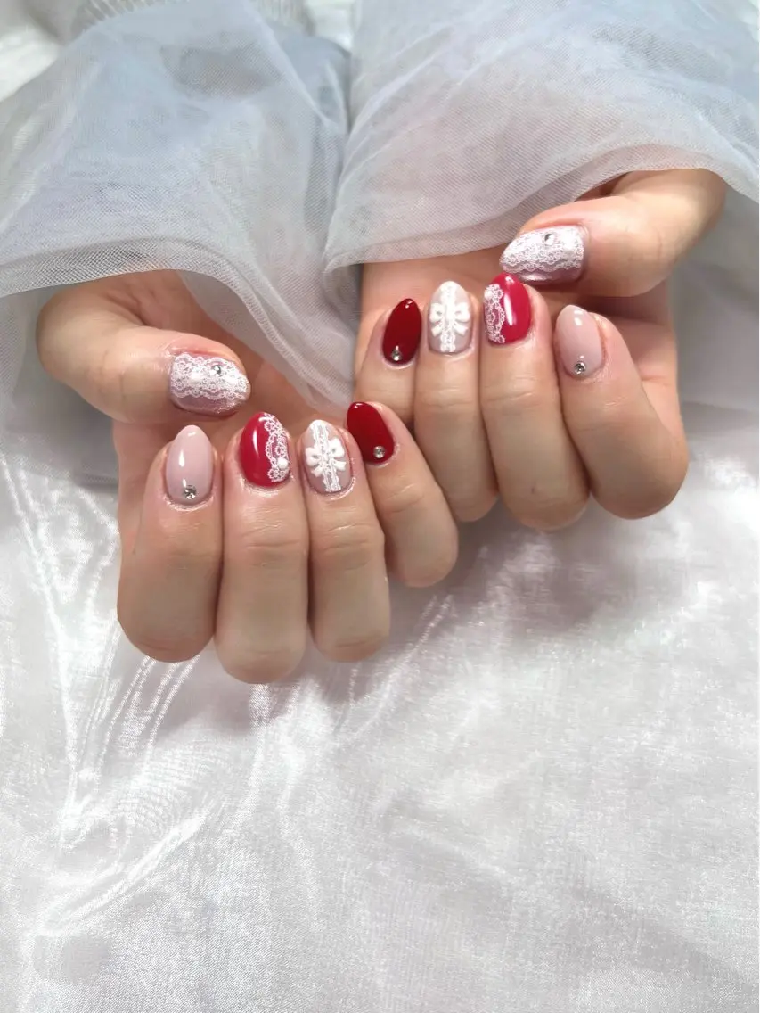 ネイル yume 大人ガーリーネイルのネイルデザイン