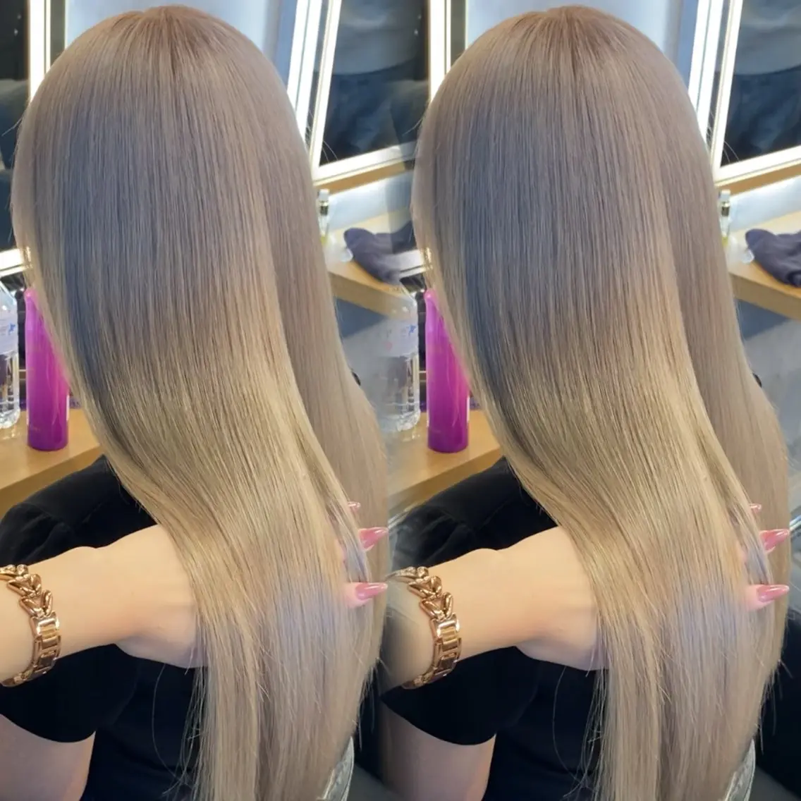 ロング カラー ハイトーンカラー ヘアカラー トリートメント ヘッドスパ ヘアセット 淡色/ワンホンヘア 🤍MINORIのヘアスタイル