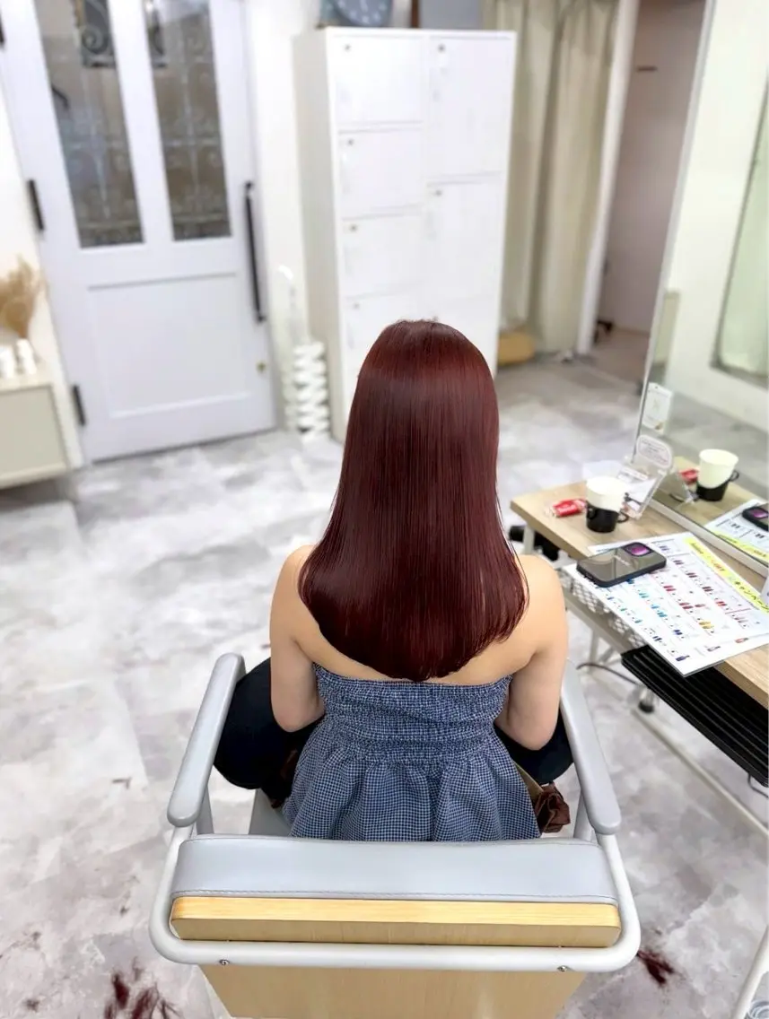 セミロング カラー ブラウンカラー レッドカラー レッドブラウン 髪質改善Acero. shoyaのヘアスタイル