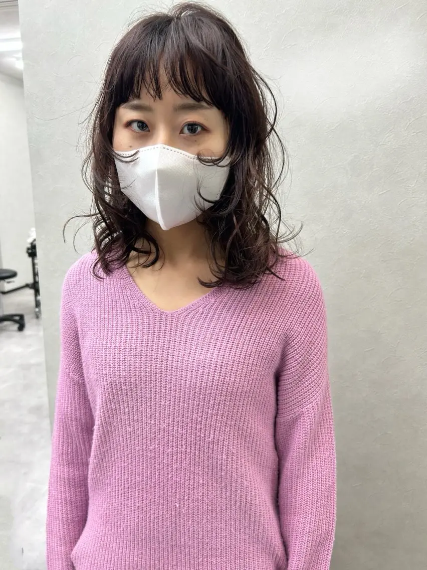 ミディアム パーマ ミディアムパーマ ボブ カット パーマ ナカジマ ナナのヘアスタイル