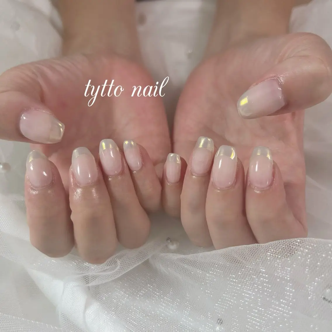 ネイル オーロラネイル フレンチネイル キラキラネイル 韓国ネイル オフィスネイル tytto nail ❤︎‪‪eri‪‪のネイルデザイン