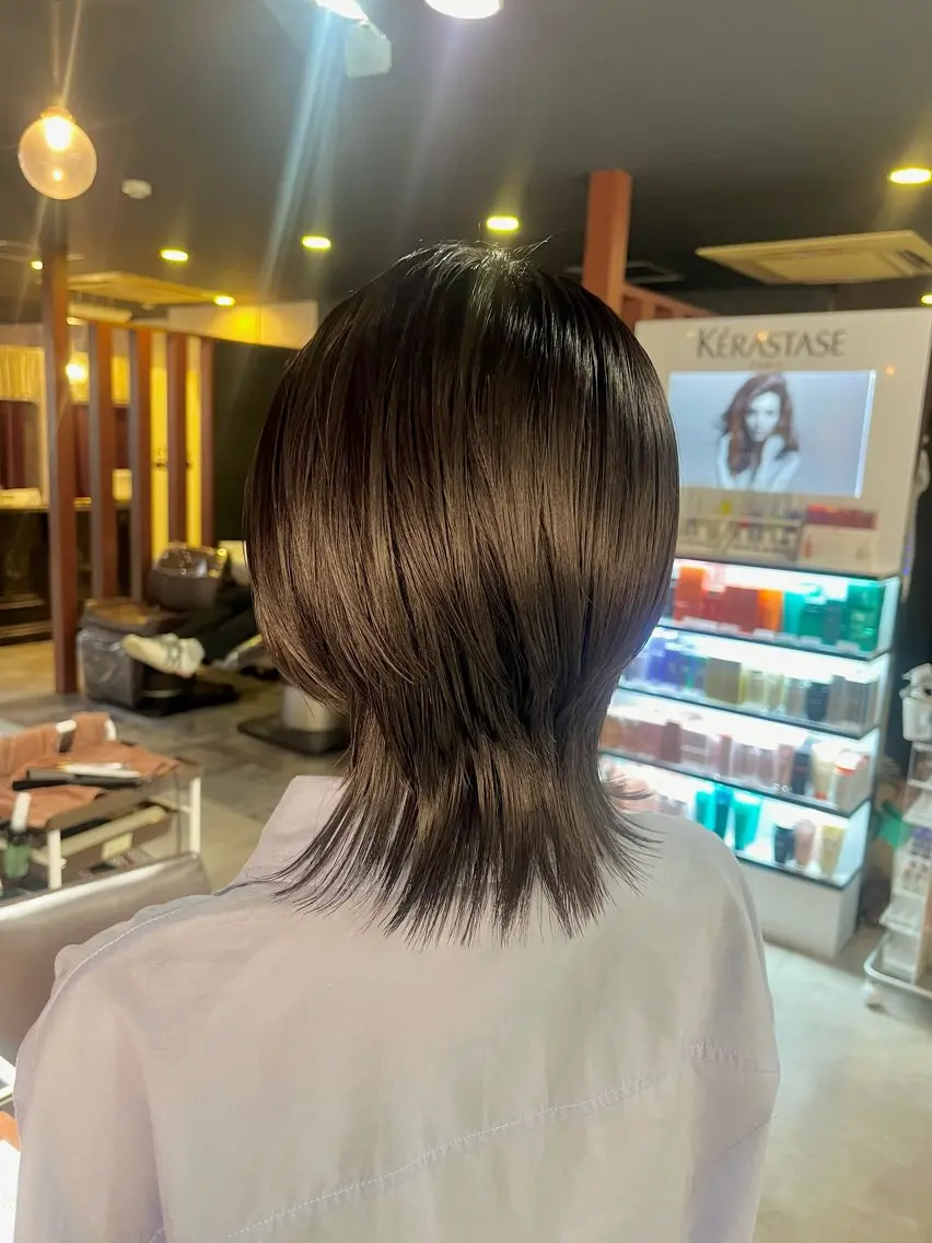 ミディアム ウルフカット カット Makino🌷 牧野有花のヘアスタイル
