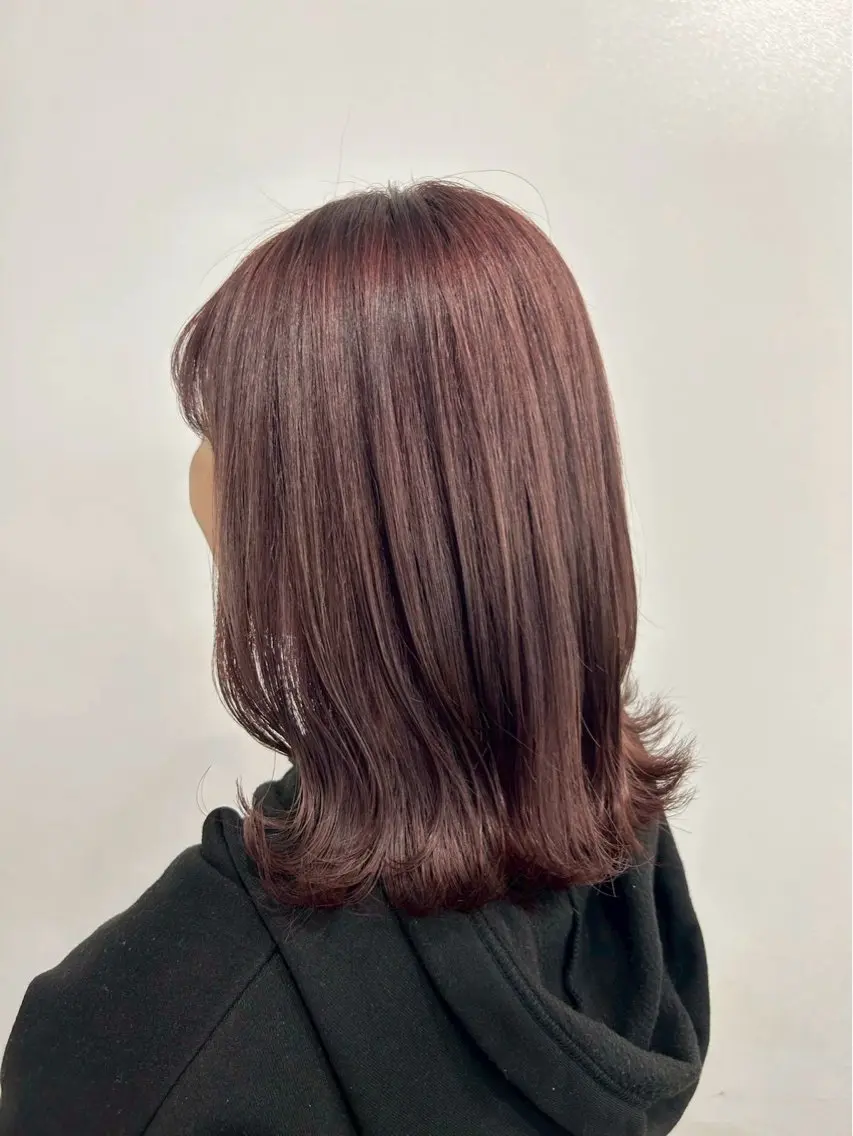 ミディアム カラー ヘアアレンジ レッドカラー トリートメント 💟艶髪ワンカラー 💟/ミオのヘアスタイル