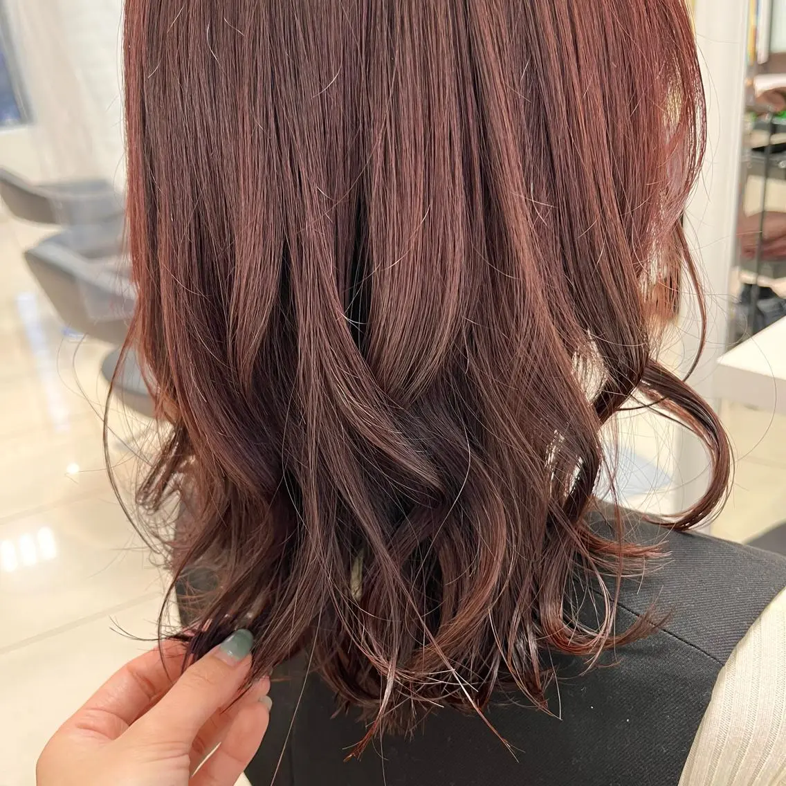 ミディアム カラー ブリーチ カシス ブリーチなしカラー ピンクカラー カット ヘアカラー トリートメント 【メンズ縮毛矯正/ Ryoka】のヘアスタイル
