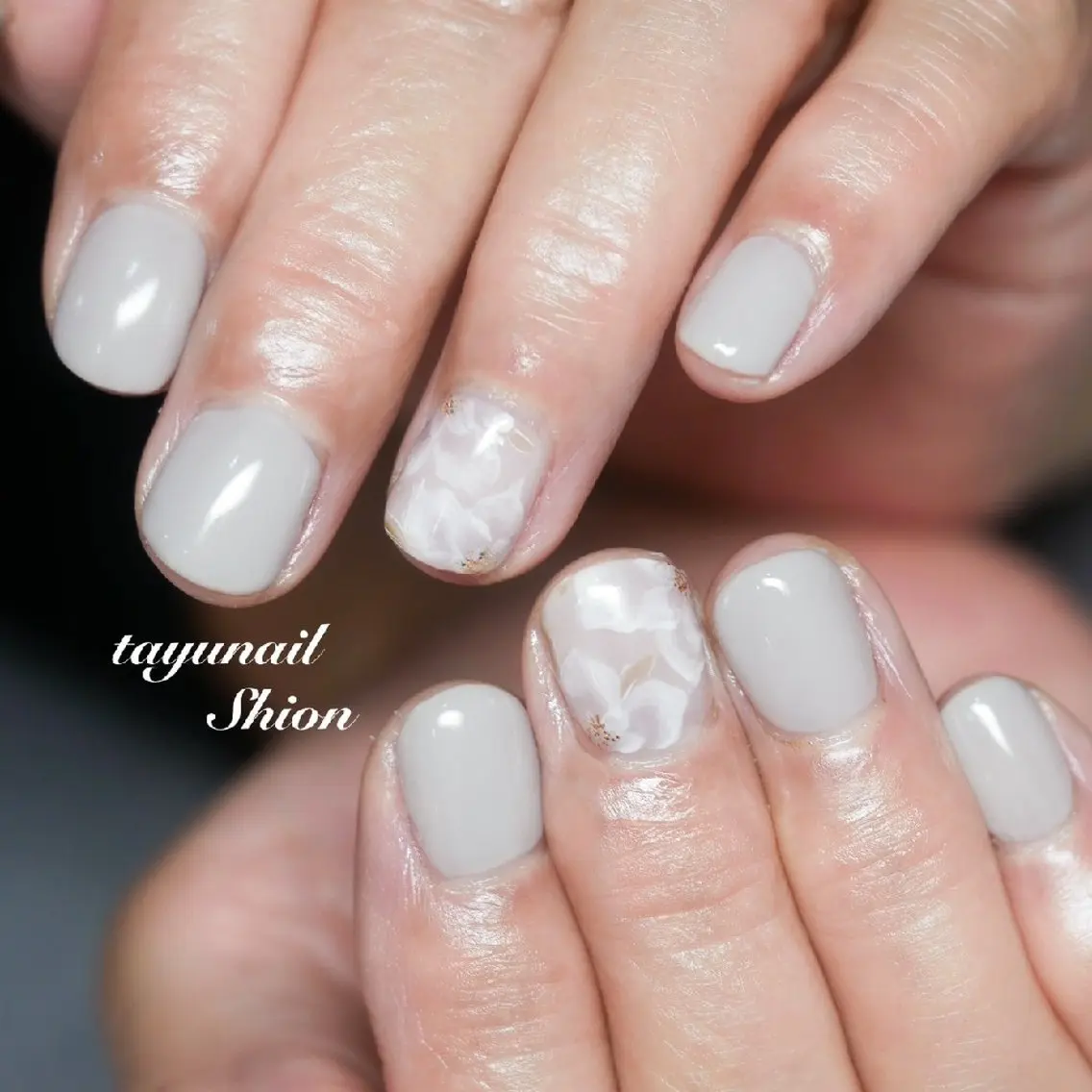 ネイル フラワーネイル ジェルネイル ワンカラーネイル パラジェル 春ネイル ネイルサロン 【たゆnail】のネイルデザイン