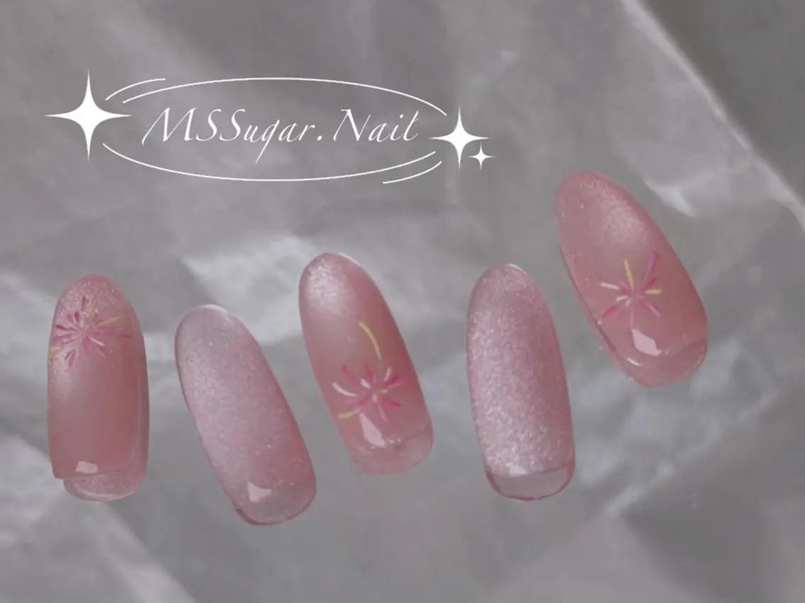 ネイル ロングネイル マグネットネイル スカルプネイル ネイルチップ ワンホンネイル MSSugar Nailのネイルデザイン