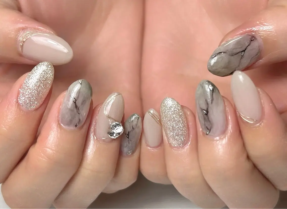 ネイル 大理石ネイル(マーブル) LuluNail __kotoneのネイルデザイン