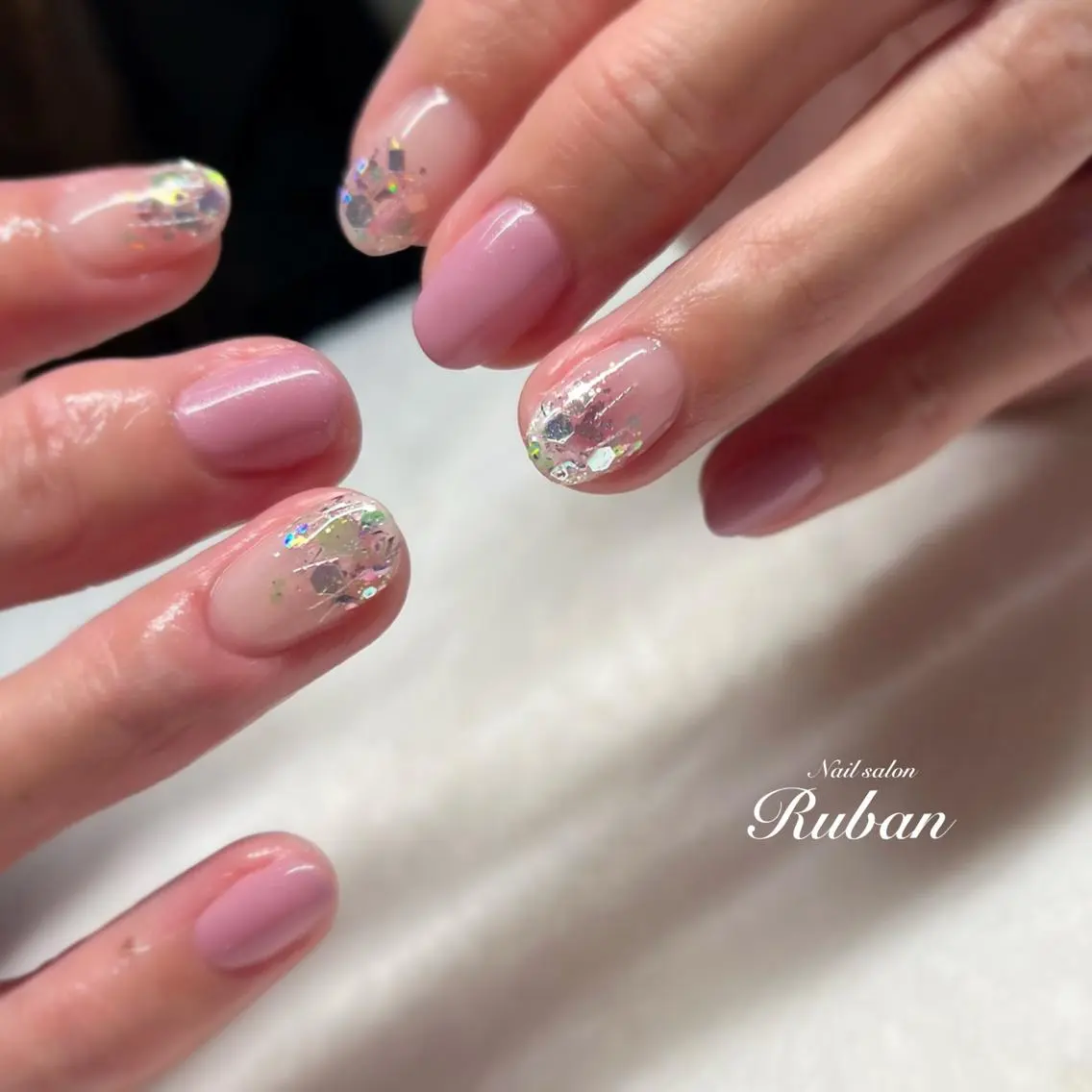ネイル グラデーション オフィスネイル ピンク シンプルネイル Nail salon Rubanのネイルデザイン