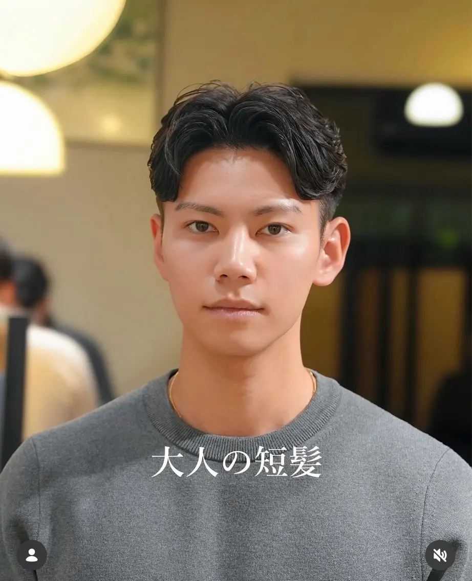 パーマ メンズ メンズショート タチカワユウキのヘアスタイル