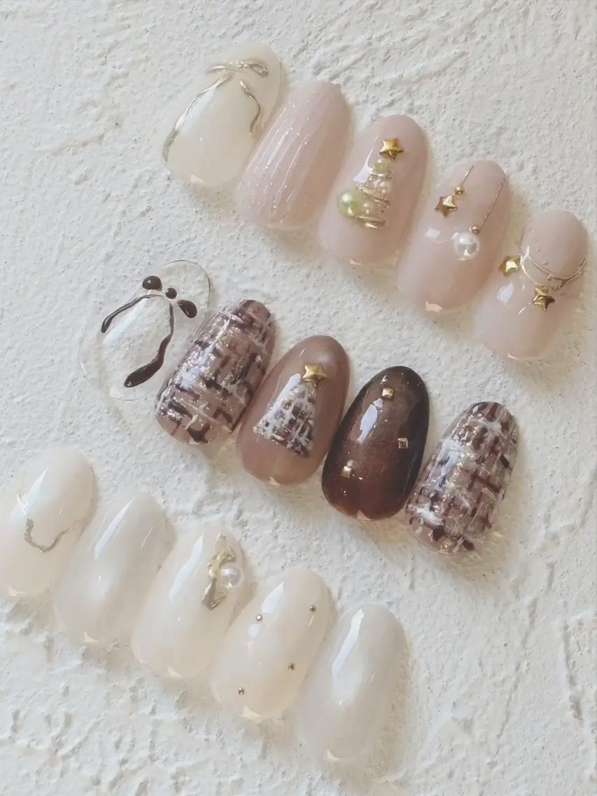 ネイル 冬ネイル クリスマス ハンドネイル シンデレラサロン💅 ほみのネイルデザイン