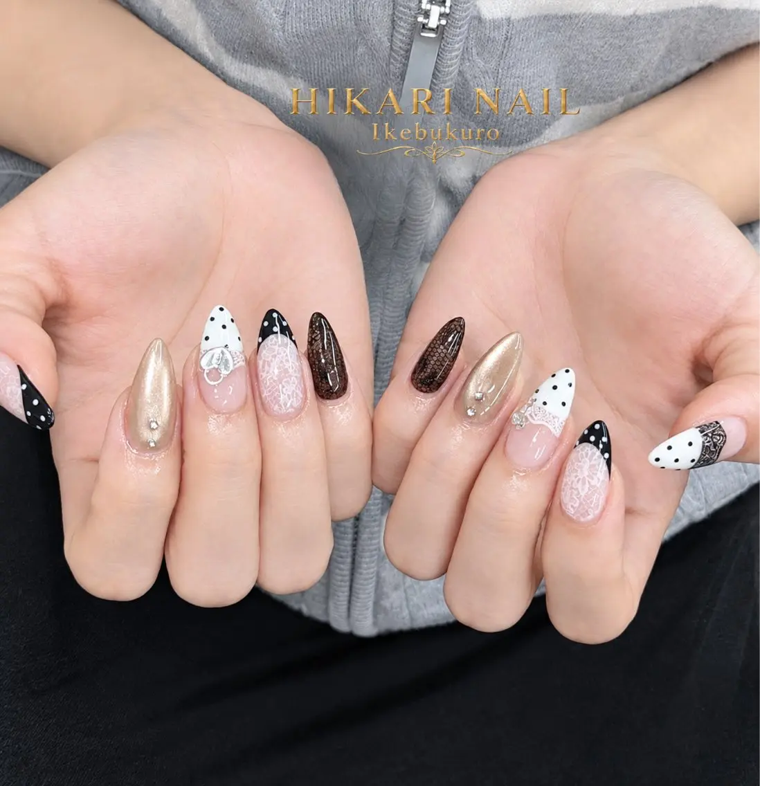 ネイル チークネイル 長さ出し フレンチネイル ガーリー ハロウィン ハンドネイル HikariNail Ikebukuroのネイルデザイン
