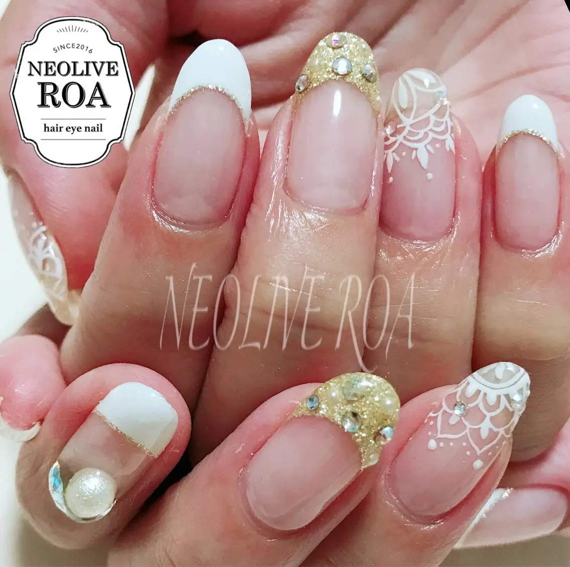ネイル レース ブライダルネイル ハンドネイル Nail by selenのネイルデザイン