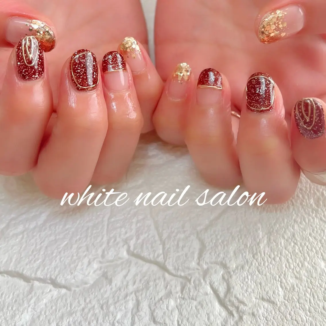 ネイル ラメ(グリッター) ハンドネイル white nail salonのネイルデザイン