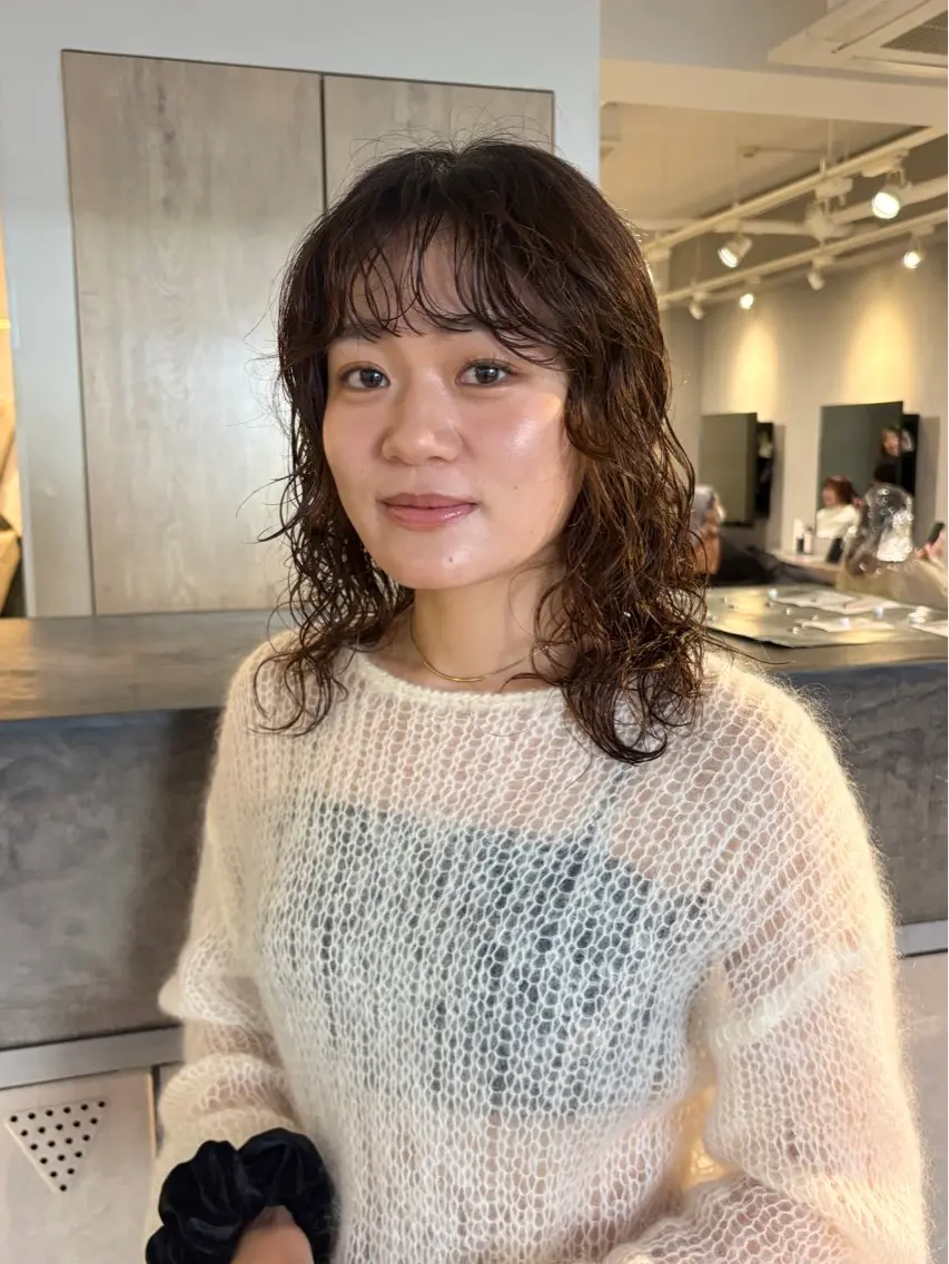 ミディアム カット パーマ 梅田|似合わせパーマ ヤマシタミウ🌀のヘアスタイル