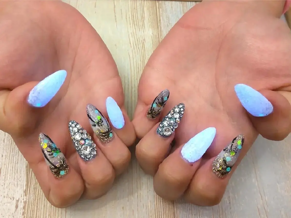 ロング ネイル 長さ出し ジェルネイル ニュアンスネイル スカルプネイル 夏ネイル T&A nailのネイルデザイン