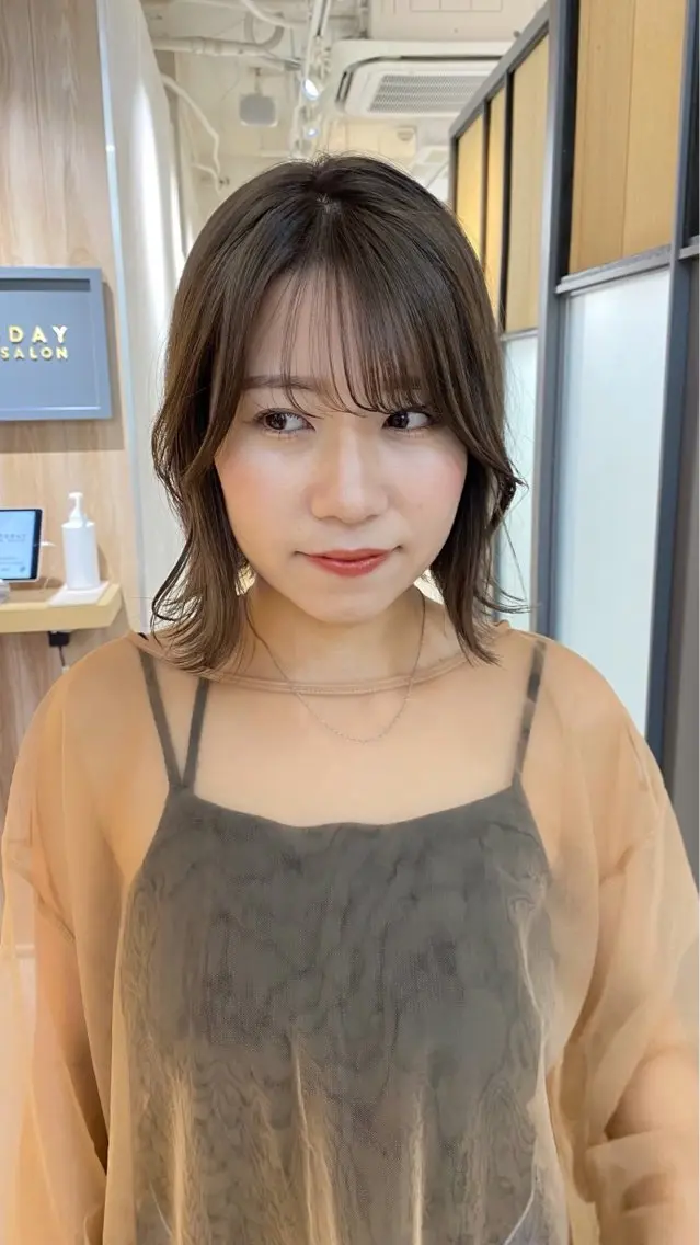 ミディアム カラー ヘアアレンジ カット ヘアカラー Hatanaka Airiのヘアスタイル