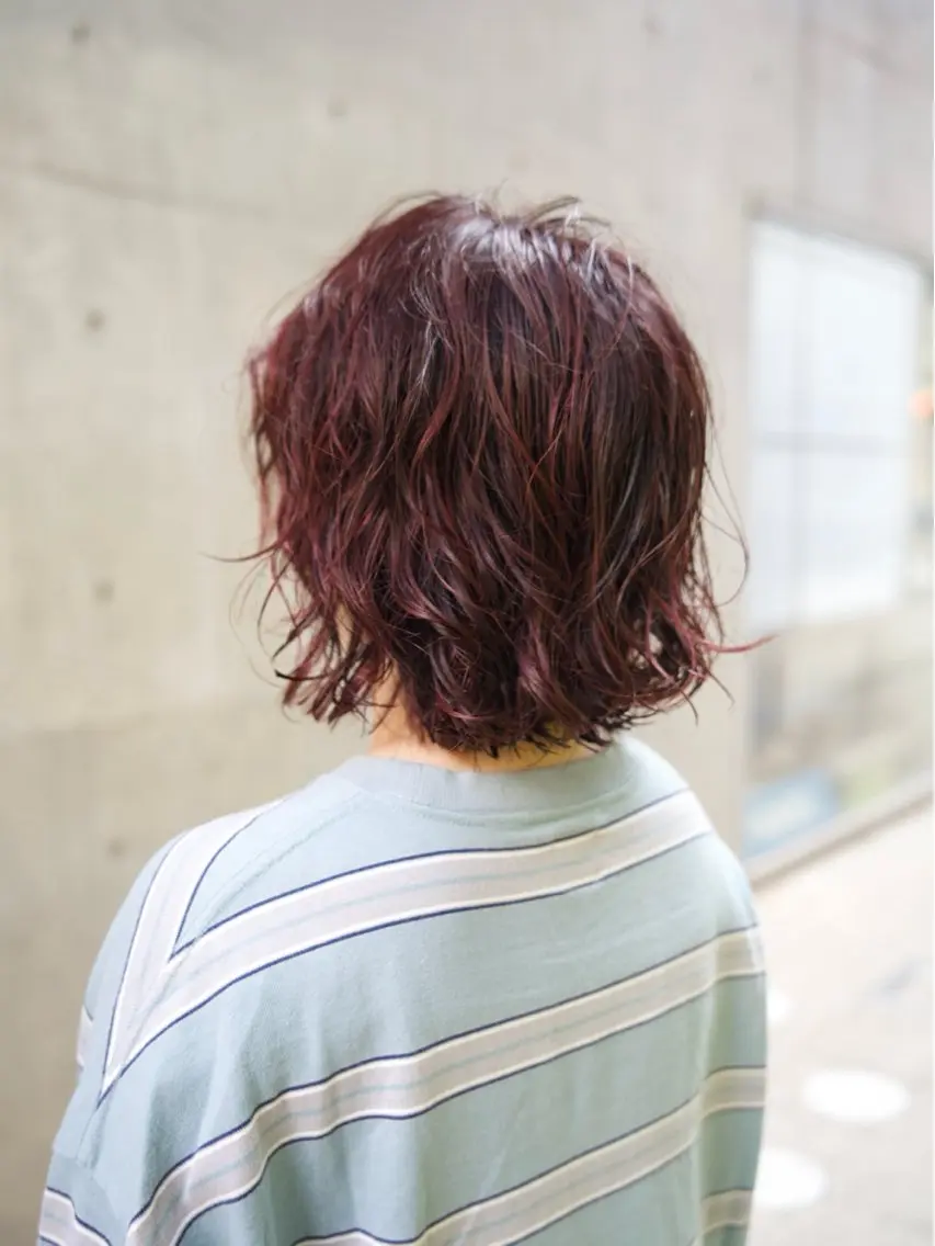 ミディアム パーマ カット パーマ 梅本 佳容子のヘアスタイル