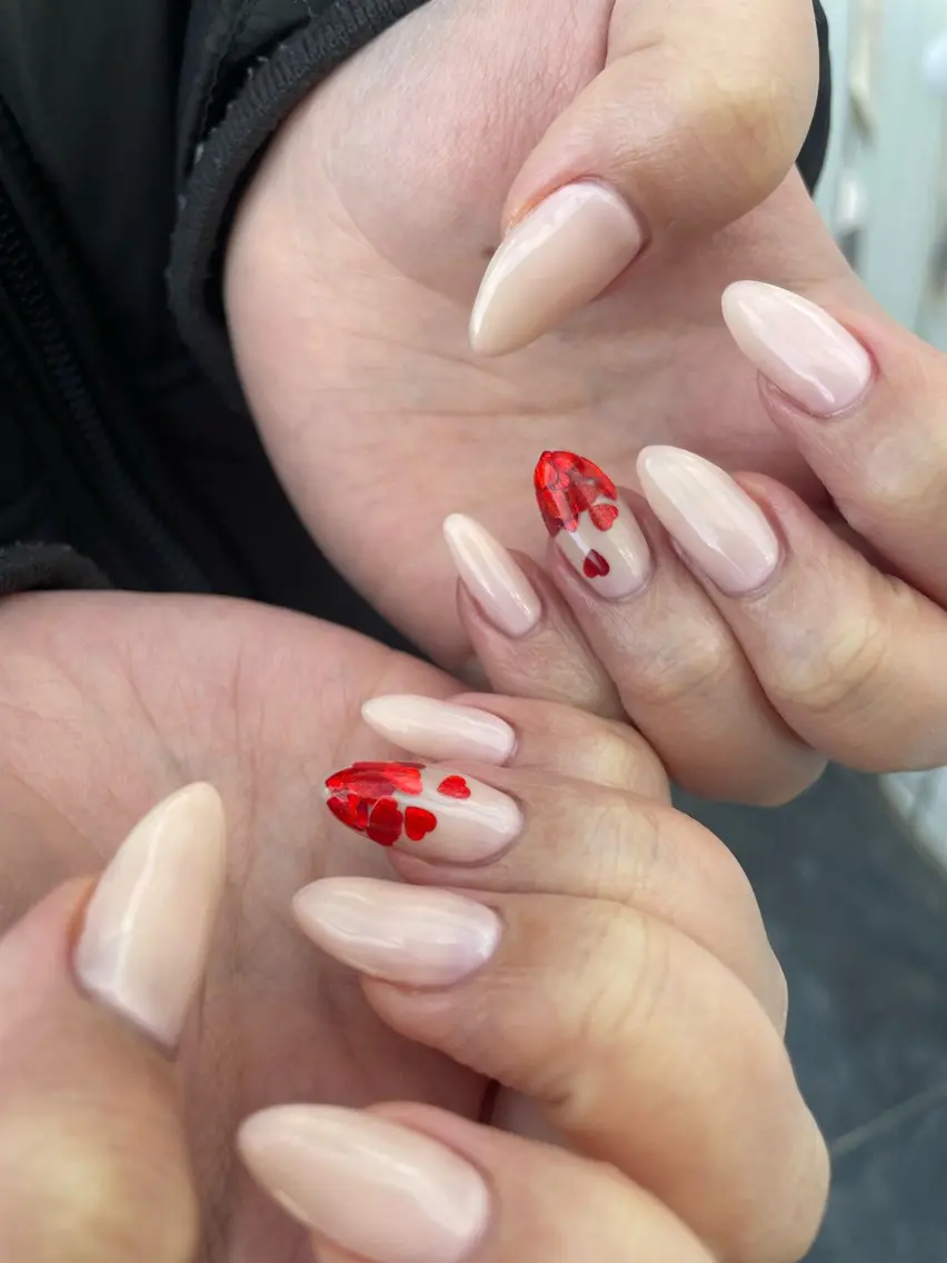 ネイル ハート ハンドネイル Nail ヌシん家 AKANEのネイルデザイン