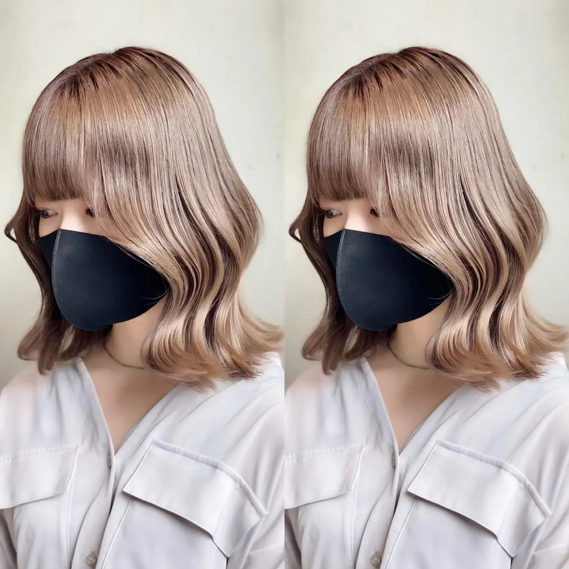 セミロング カラー 💜ハイトーン💛 マジカルかいちゃんのヘアスタイル