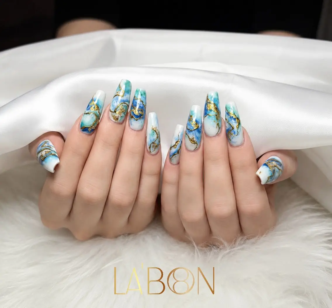 ネイル アートネイル ジェルネイル キラキラネイル 韓国ネイル ロングネイル Labon Nails Artのネイルデザイン