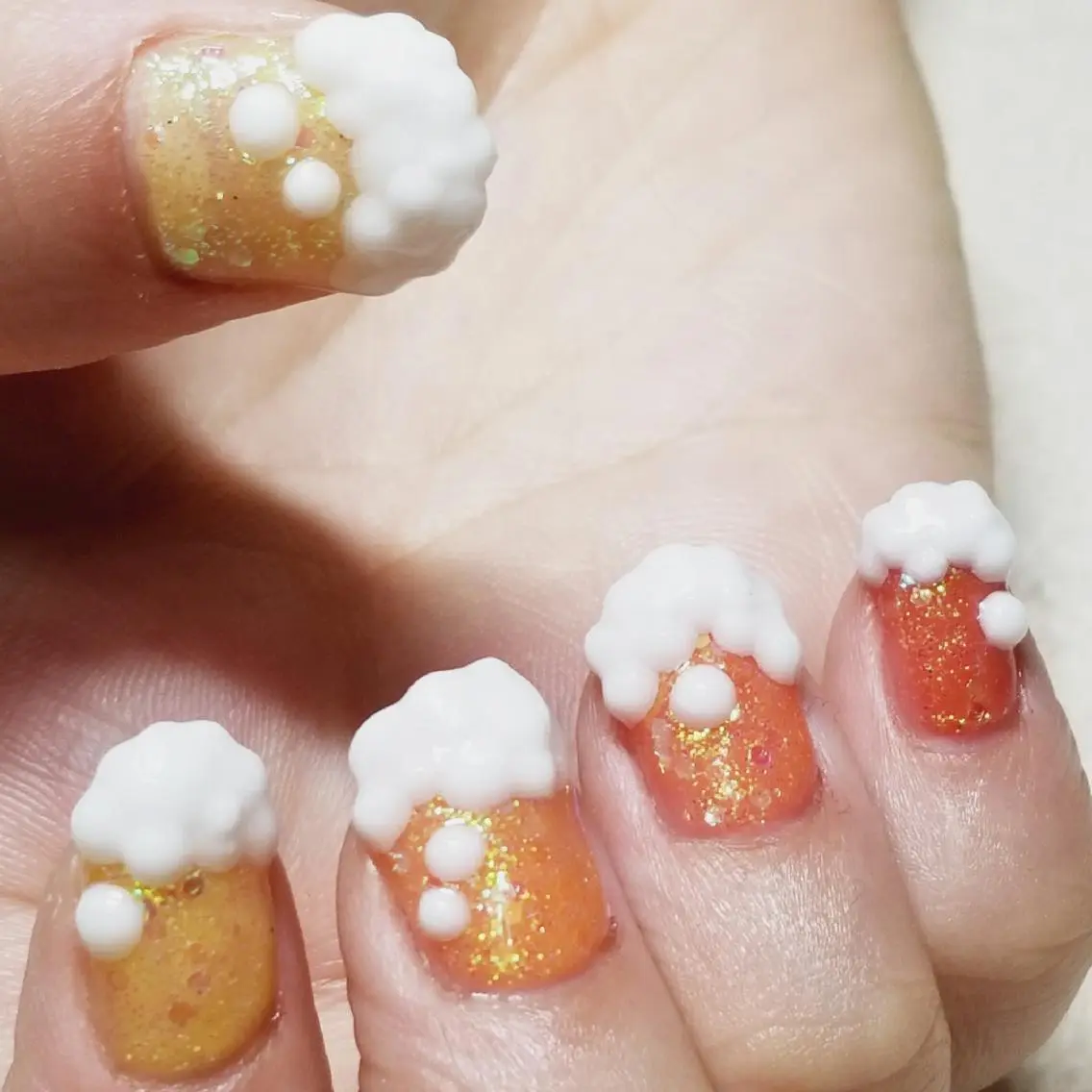 ネイル グラデーション オレンジ 黄色 ハンドネイル よしだ ひろきのネイルデザイン